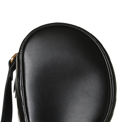 Gucci Calfskin Matelasse Mini GG Marmont Round Backpack Black 11 of 12
