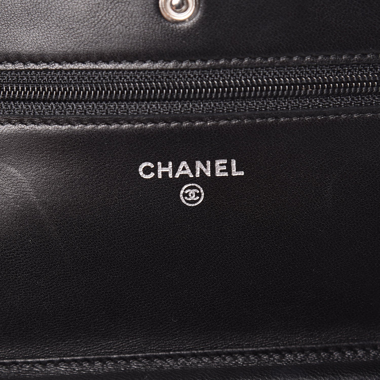 Chanel Lambskin Quilted Wallet On Chain WOC Black 8 of 12
