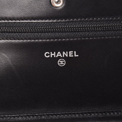 Chanel Lambskin Quilted Wallet On Chain WOC Black 8 of 12