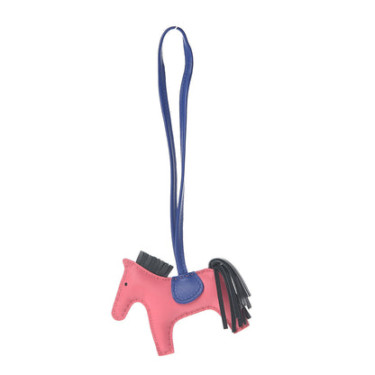 Hermes Milo Lambskin Grigri Rodeo Horse Bag Charm PM Rose Azalee Vert Cypress Bleu Electrique 1 of 3
