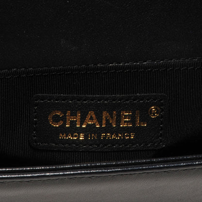 Chanel Lambskin Quilted Boy Flap Clutch Black 7 of 8