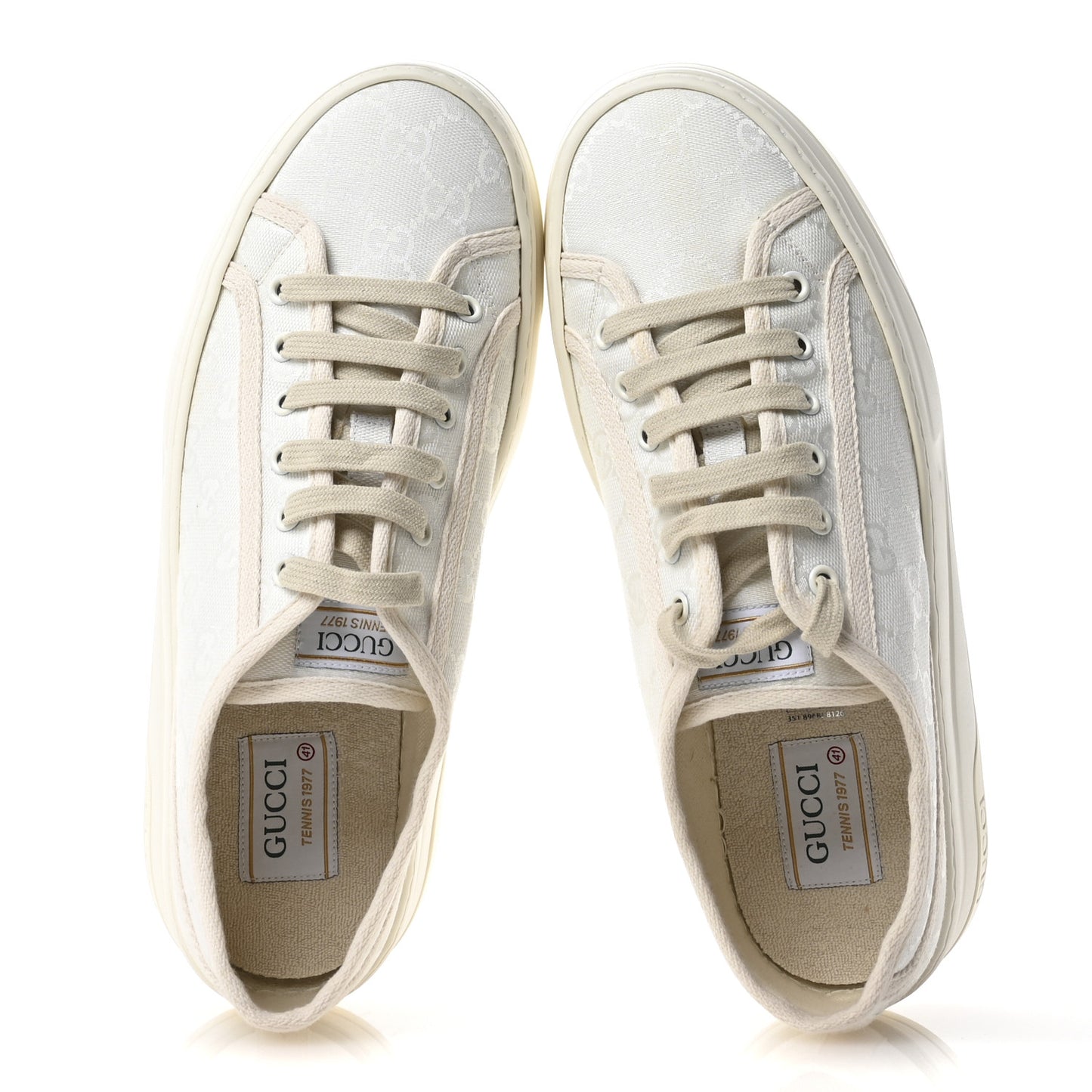 GG Monogram Womens 1977 Tennis Platform 52mm Sneakers 41 Great White Mystic White