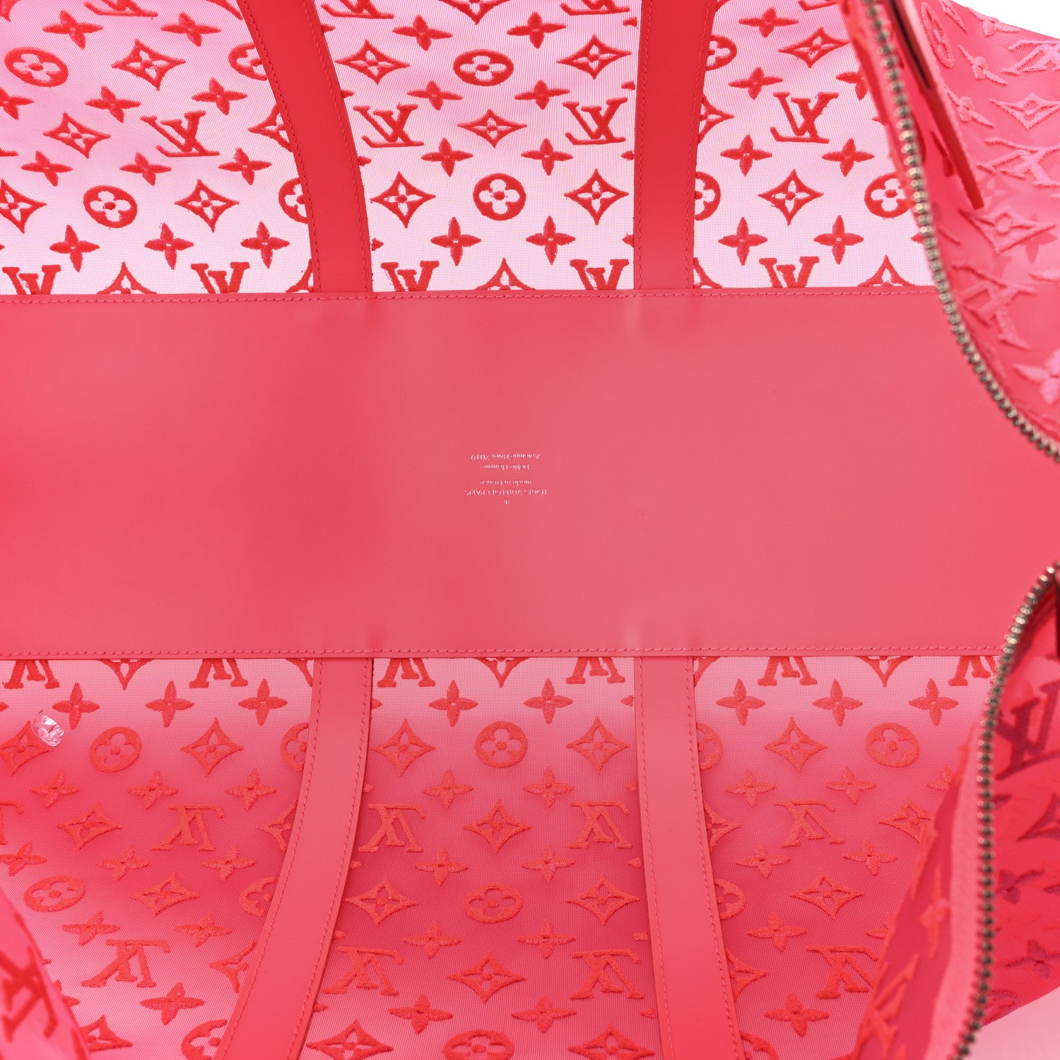 Louis Vuitton Monogram Fluo See Through Keepall Bandouliere 50 Rose 4 of 8