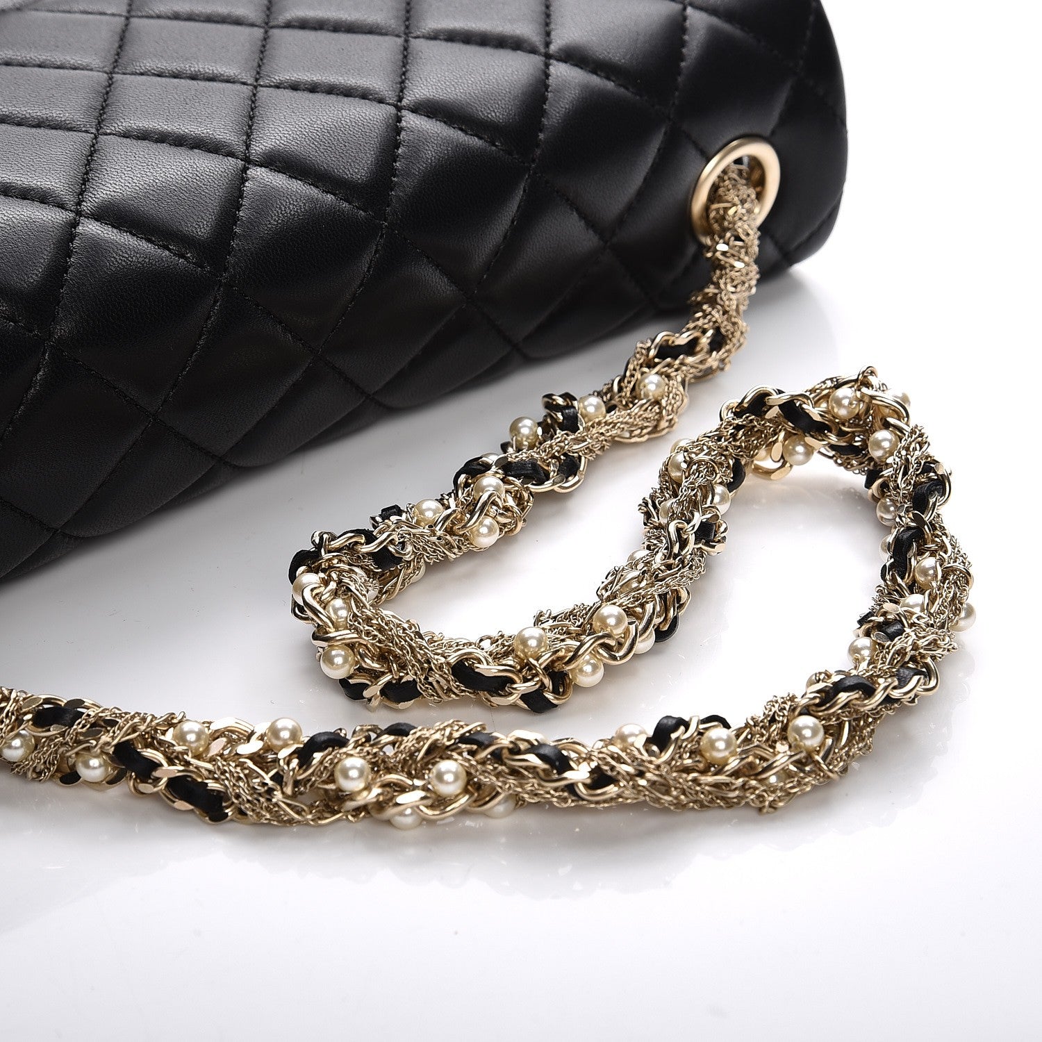 Chanel Lambskin Medium Westminster Pearl Flap Black 8 of 9