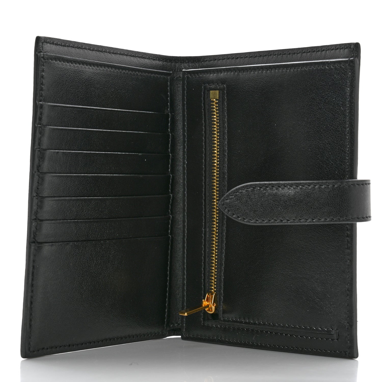 Celine Grained Calfskin Medium Multifunction Strap Wallet Black 3 of 8