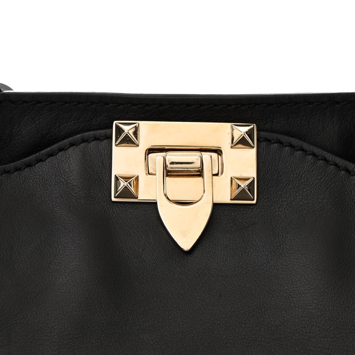 Valentino Garavani Vitello Medium Rockstud Tote Black 7 of 10