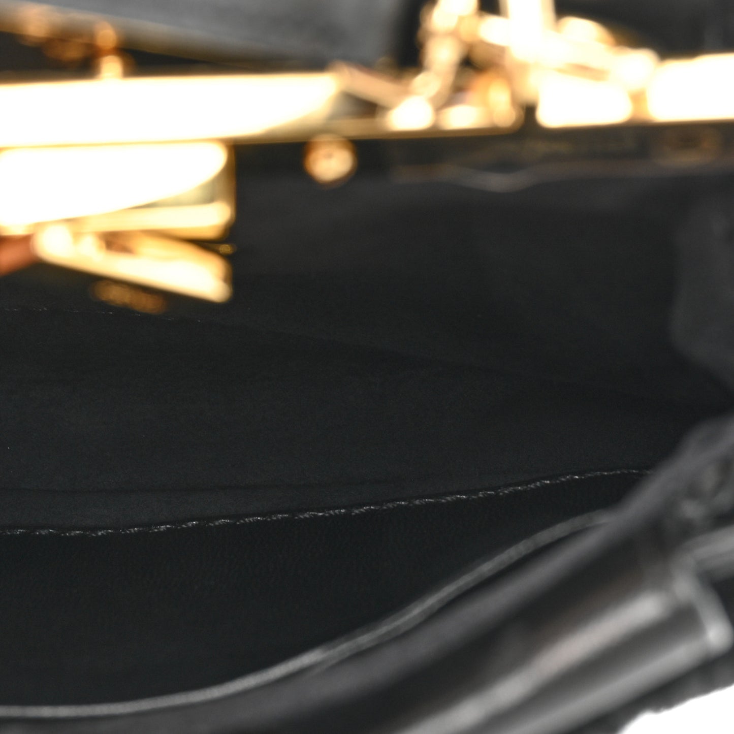 Shearling Shiny Nappa Micro Peekaboo Iconic Satchel Black