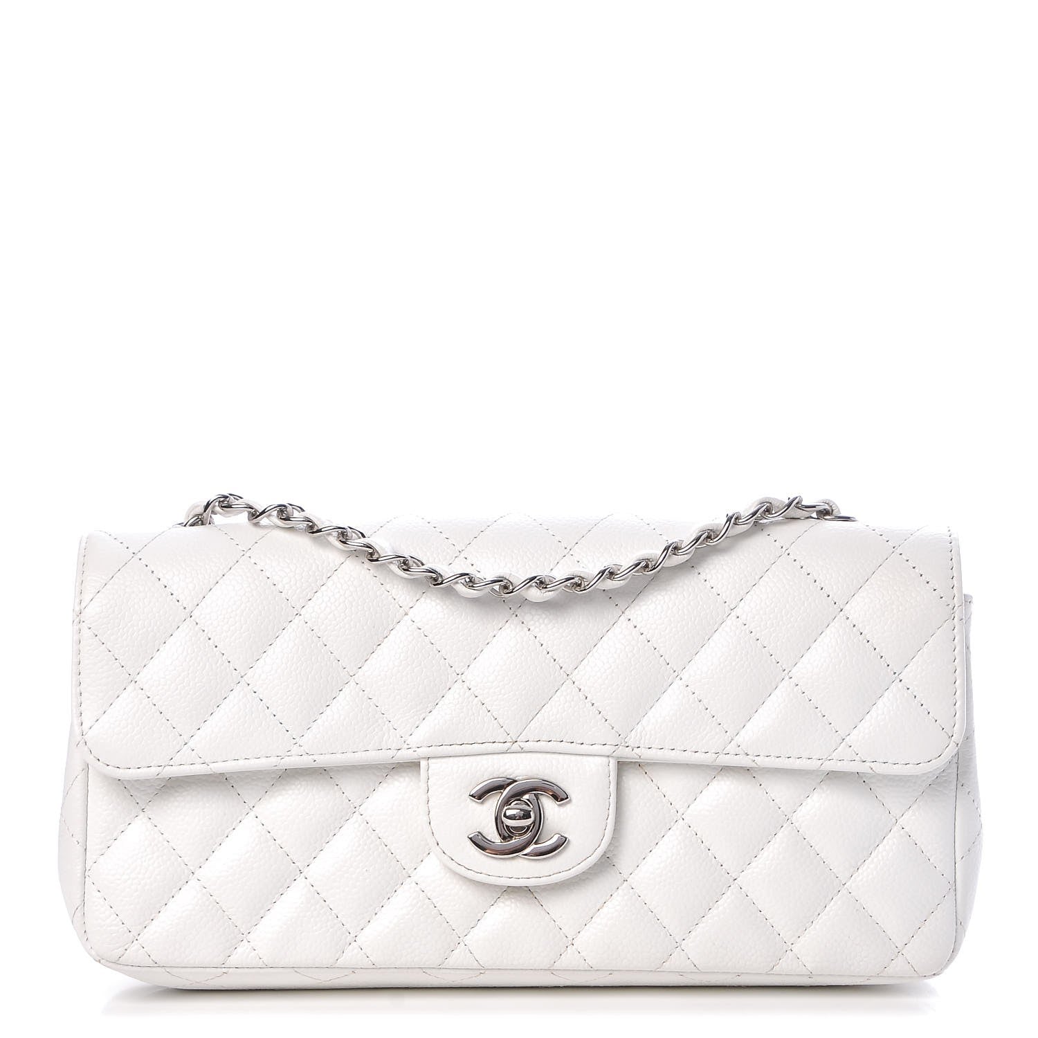 Chanel Caviar Quilted East West Flap White 1 of 8