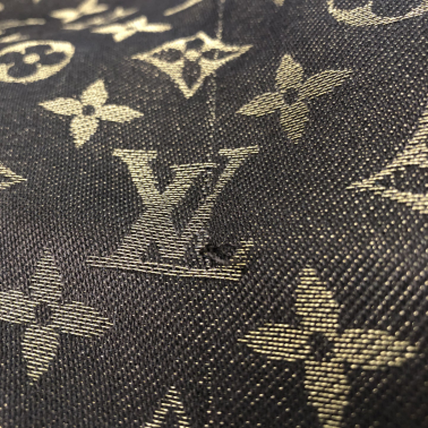 Silk Lurex Wool Monogram Shine Shawl Brown