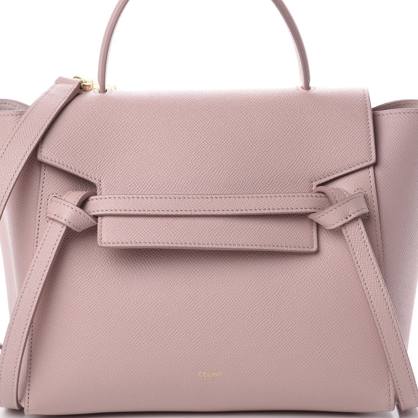 Grained Calfskin Micro Belt Bag Vintage Pink