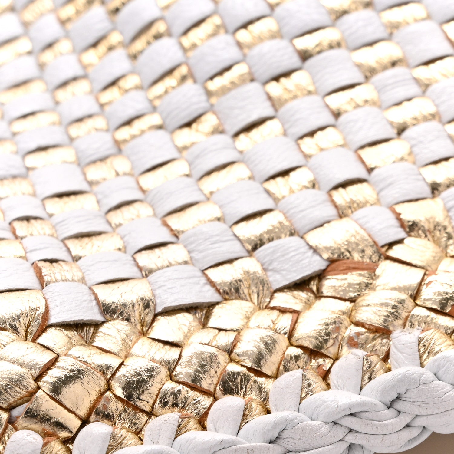 Prada Goatskin Woven Zip Clutch Oro White 11 of 11