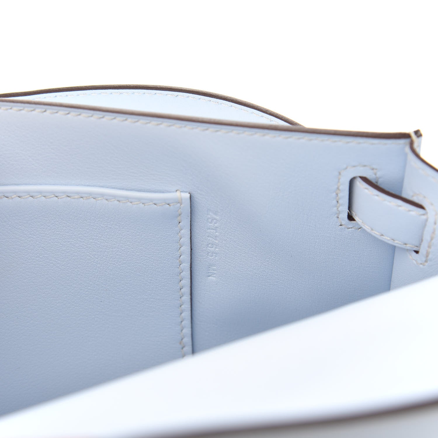 Hermes Swift Kelly Cut Clutch Pochette Bleu Brume 7 of 10