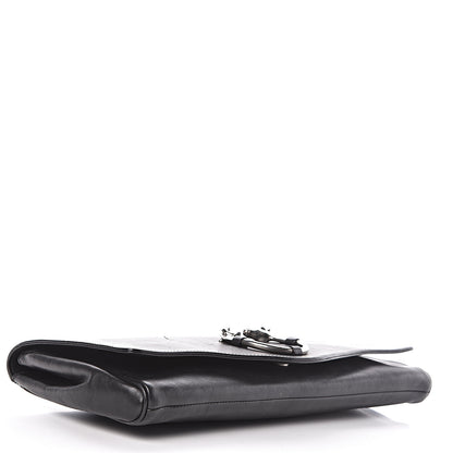 Gucci Calfskin Ribot Horse-Heads Clutch Black 4 of 18