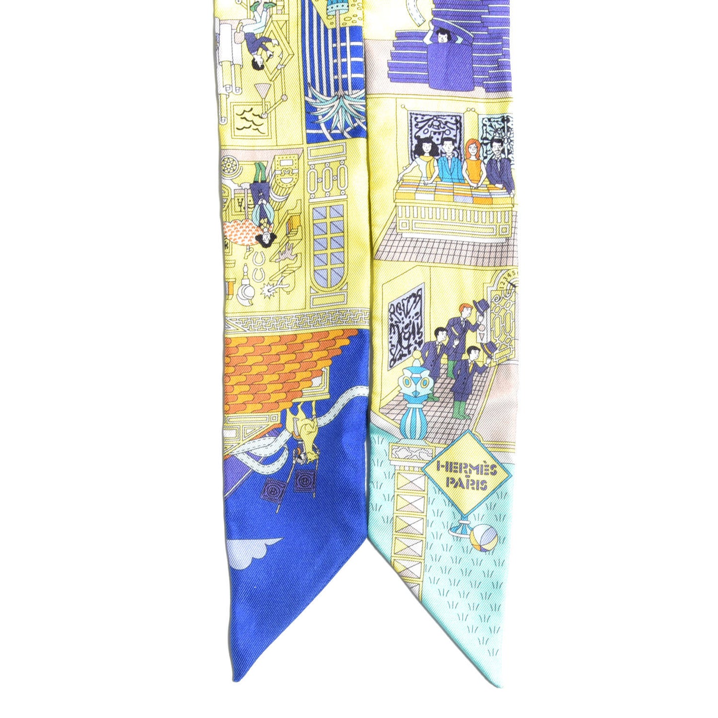 Silk La Maison des Carres Twilly Jaune Vif Bleu Roy Turquoise