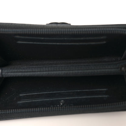 Chanel Calfskin Painted Chevron Embossed Small Boy Zip Wallet Black 5 of 8