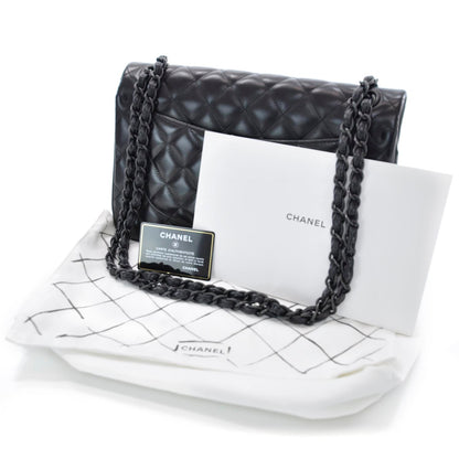 Chanel Lambskin Quilted Jumbo Flap Black BHW 11P 3 of 10