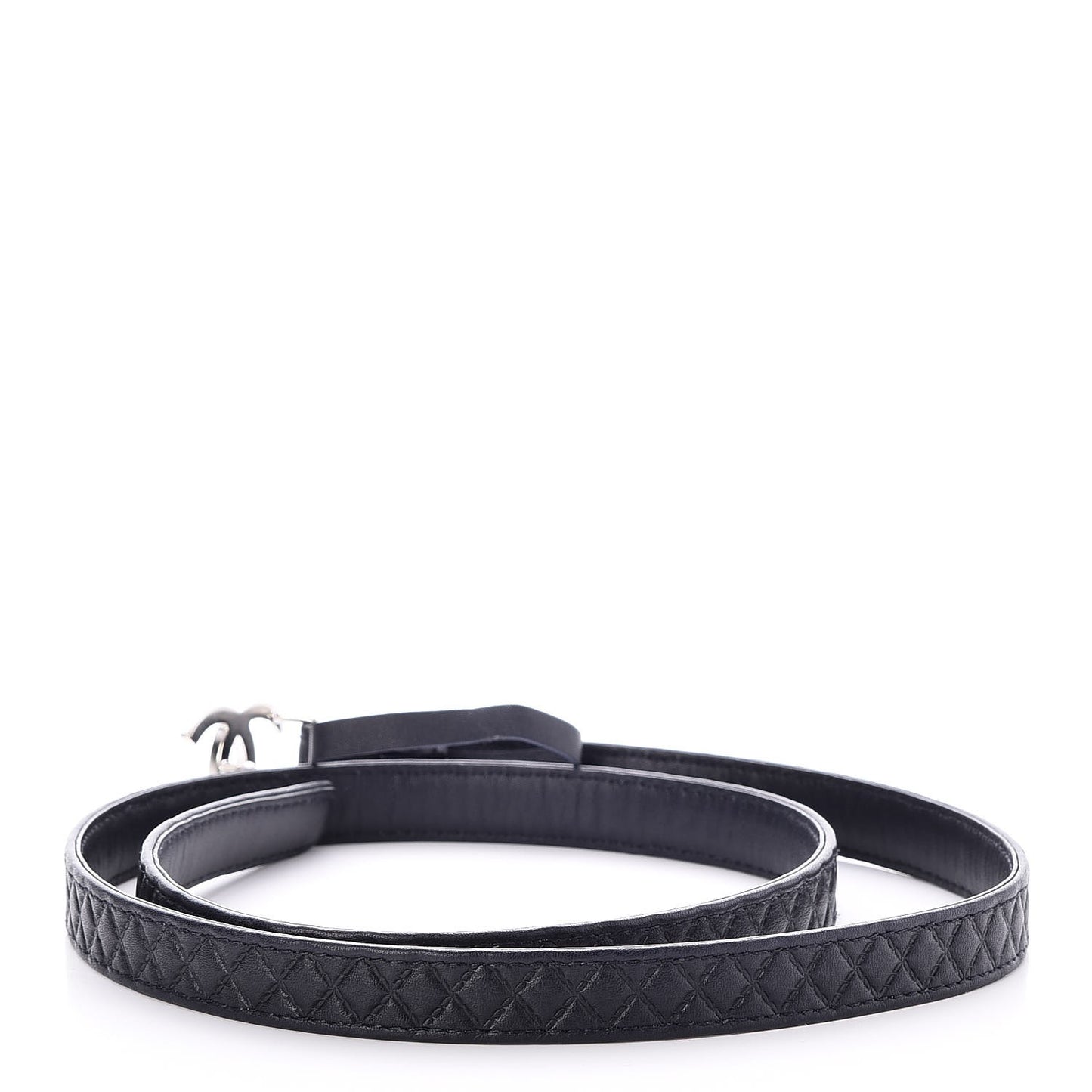 Lambskin Quilted CC Belt 75 30 Navy