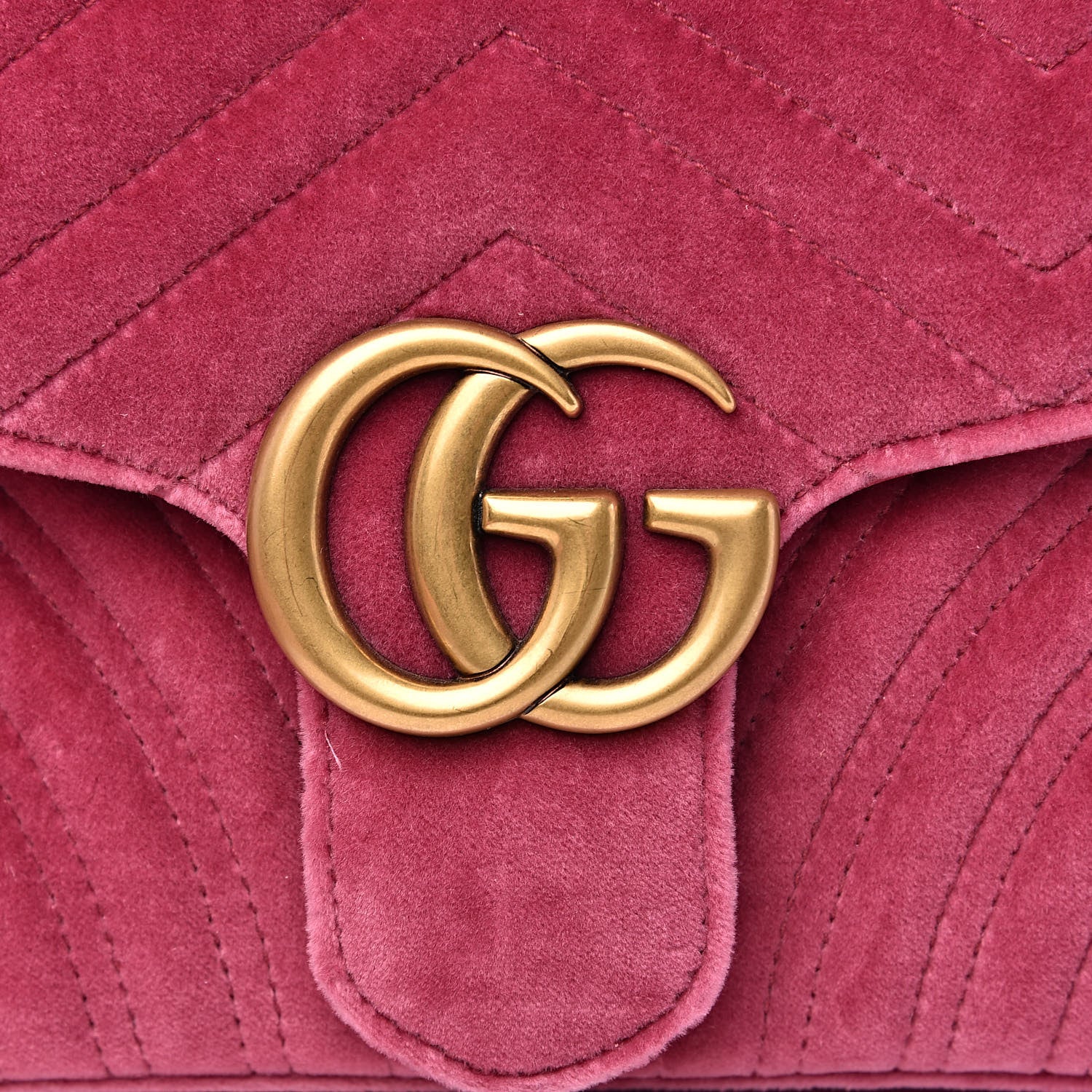 Gucci Velvet Matelasse Small GG Marmont Shoulder Bag Light Raspberry Rose 10 of 10