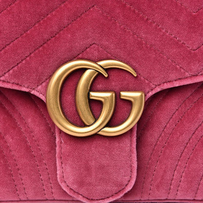 Gucci Velvet Matelasse Small GG Marmont Shoulder Bag Light Raspberry Rose 10 of 10