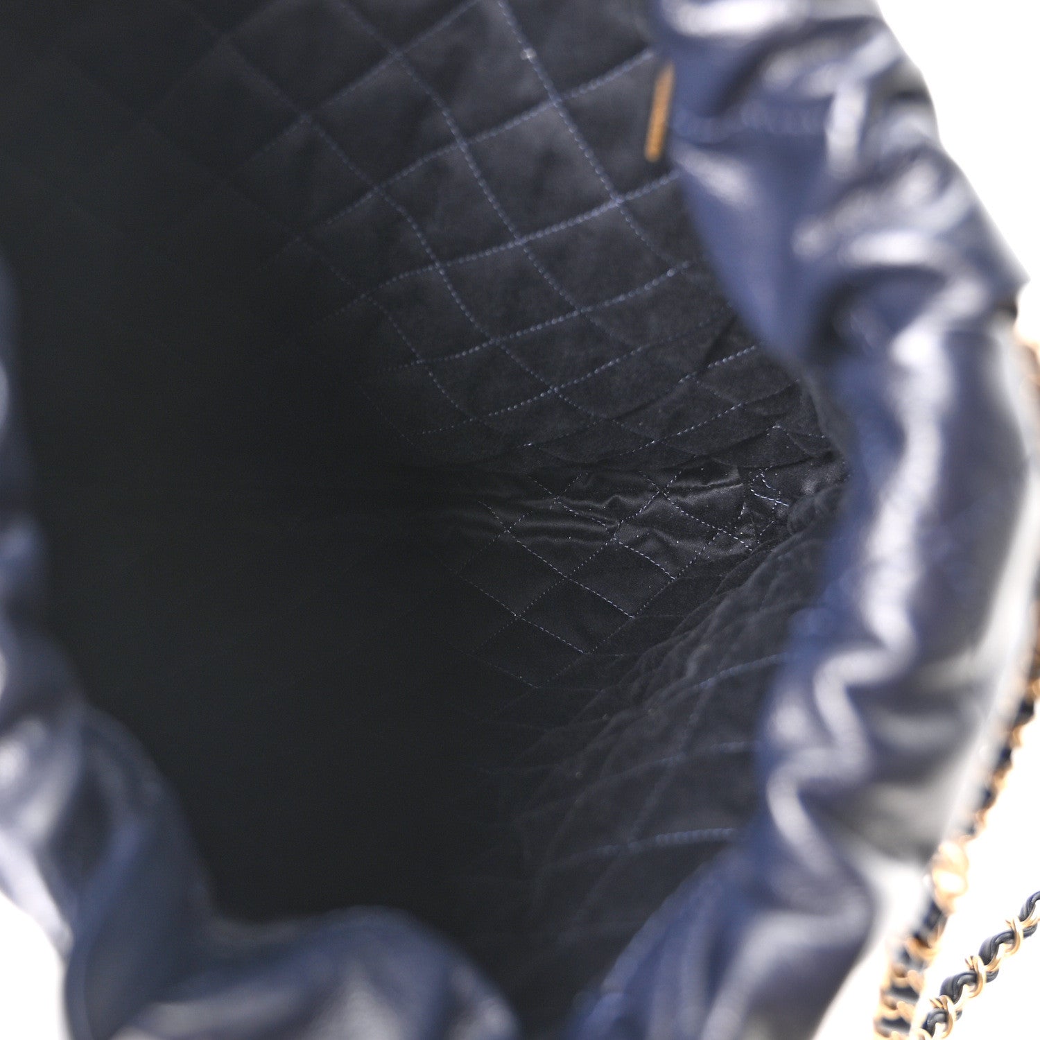 Chanel Shiny Calfskin Quilted Chanel 22 Backpack Dark Blue 1816632