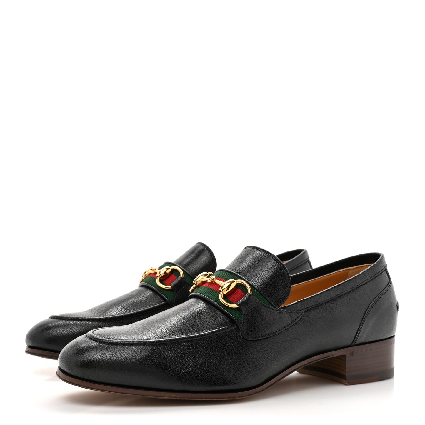 Goatskin Web Mens Horsebit Loafers 6.5 Black