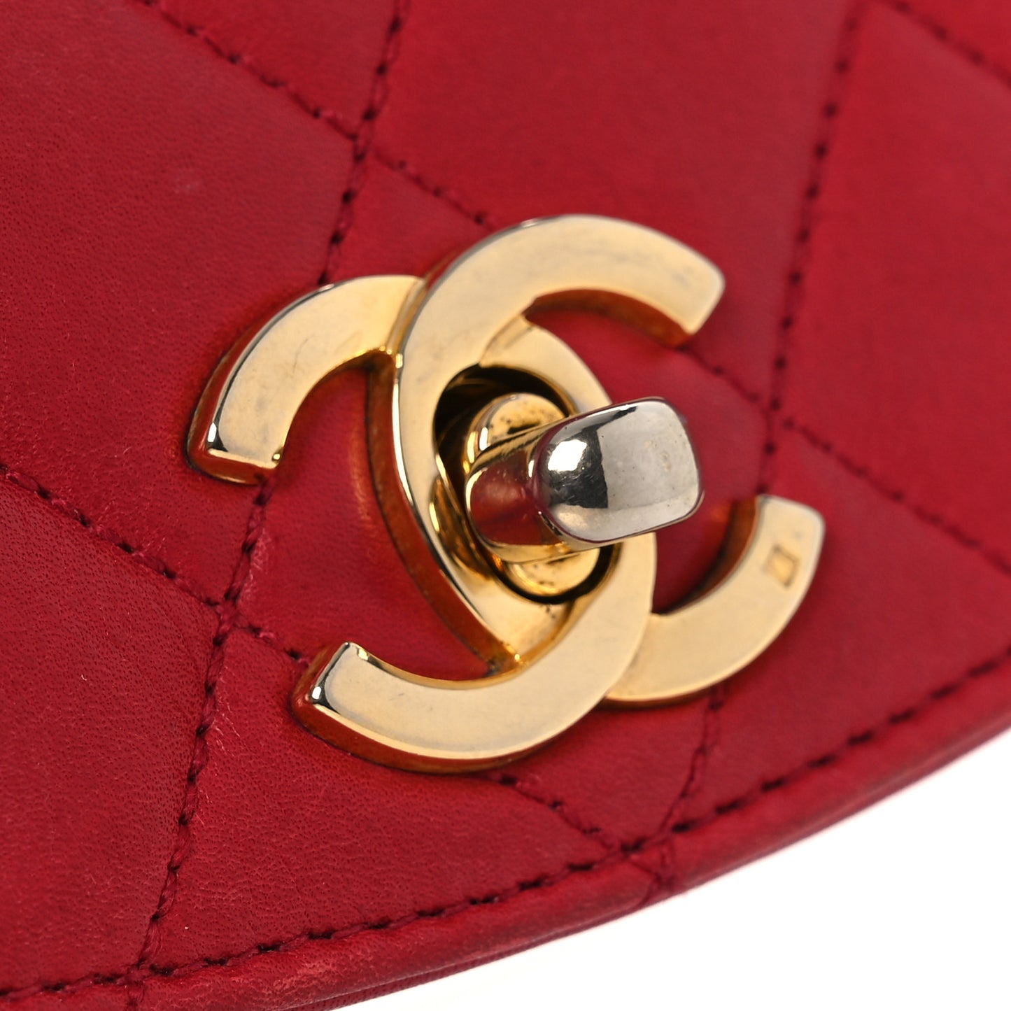 Lambskin Quilted Flap Waist Belt Bag 75 30 Red