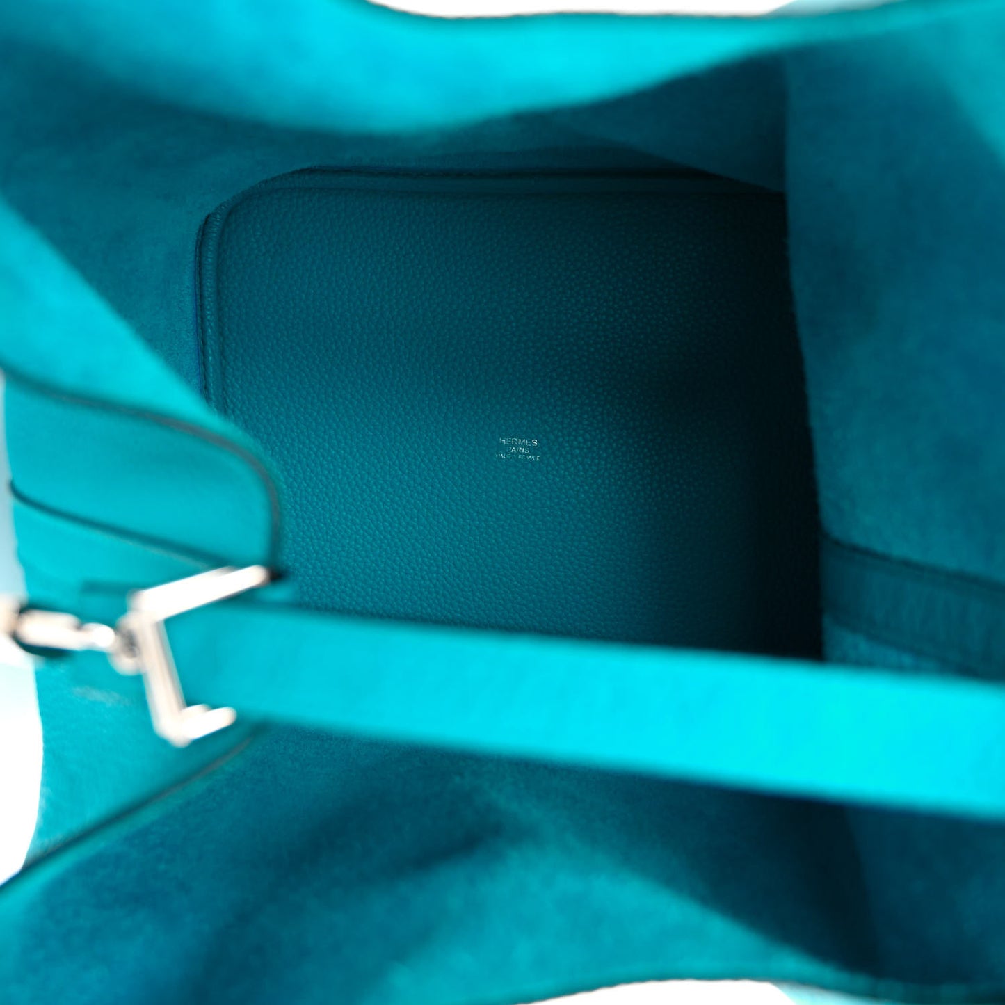 Taurillon Clemence Picotin Lock 26 GM Turquoise