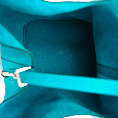 Hermes Taurillon Clemence Picotin Lock 26 GM Turquoise 5 of 10