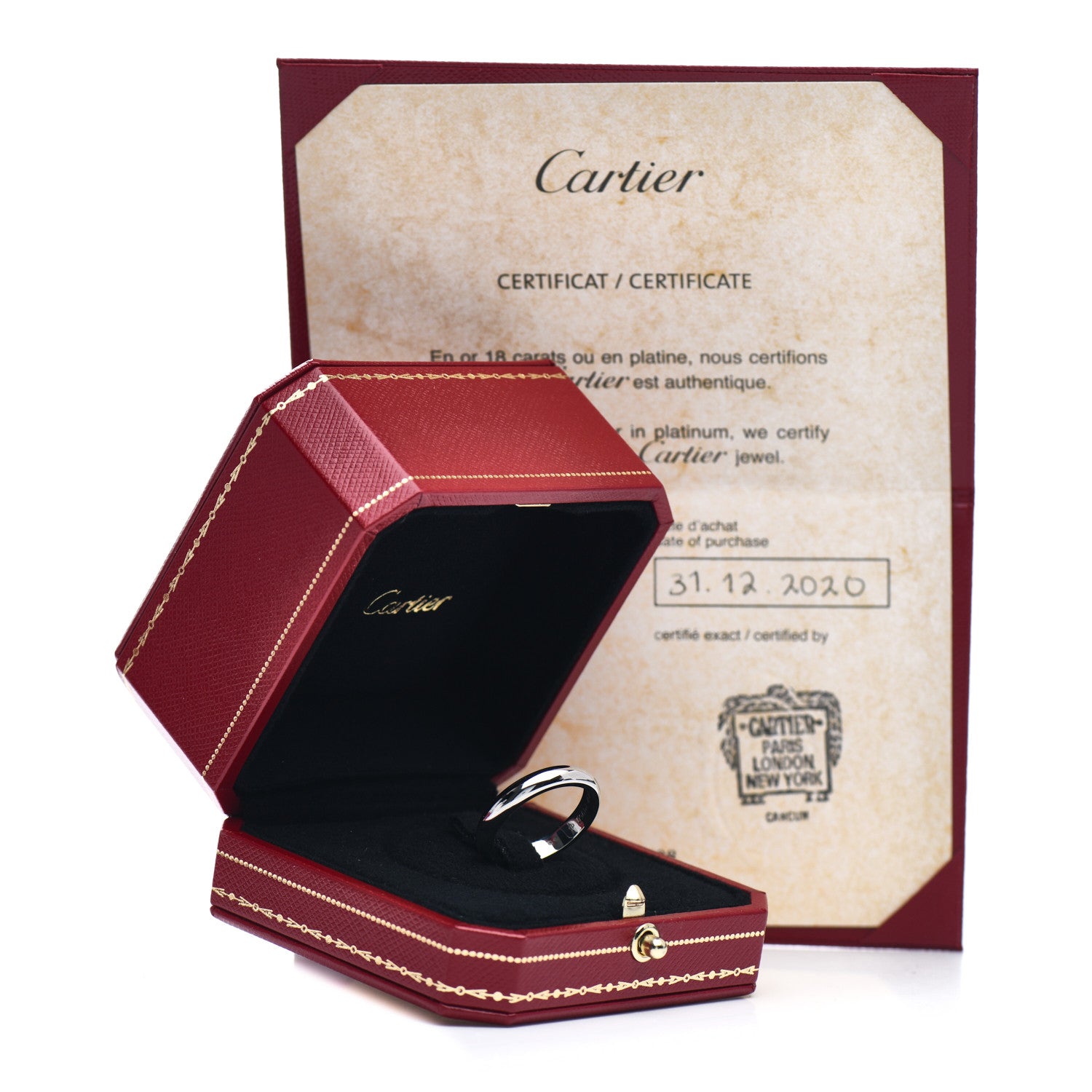 Cartier Platinum 4mm 1895 Wedding Band Ring 60 9 5 of 5
