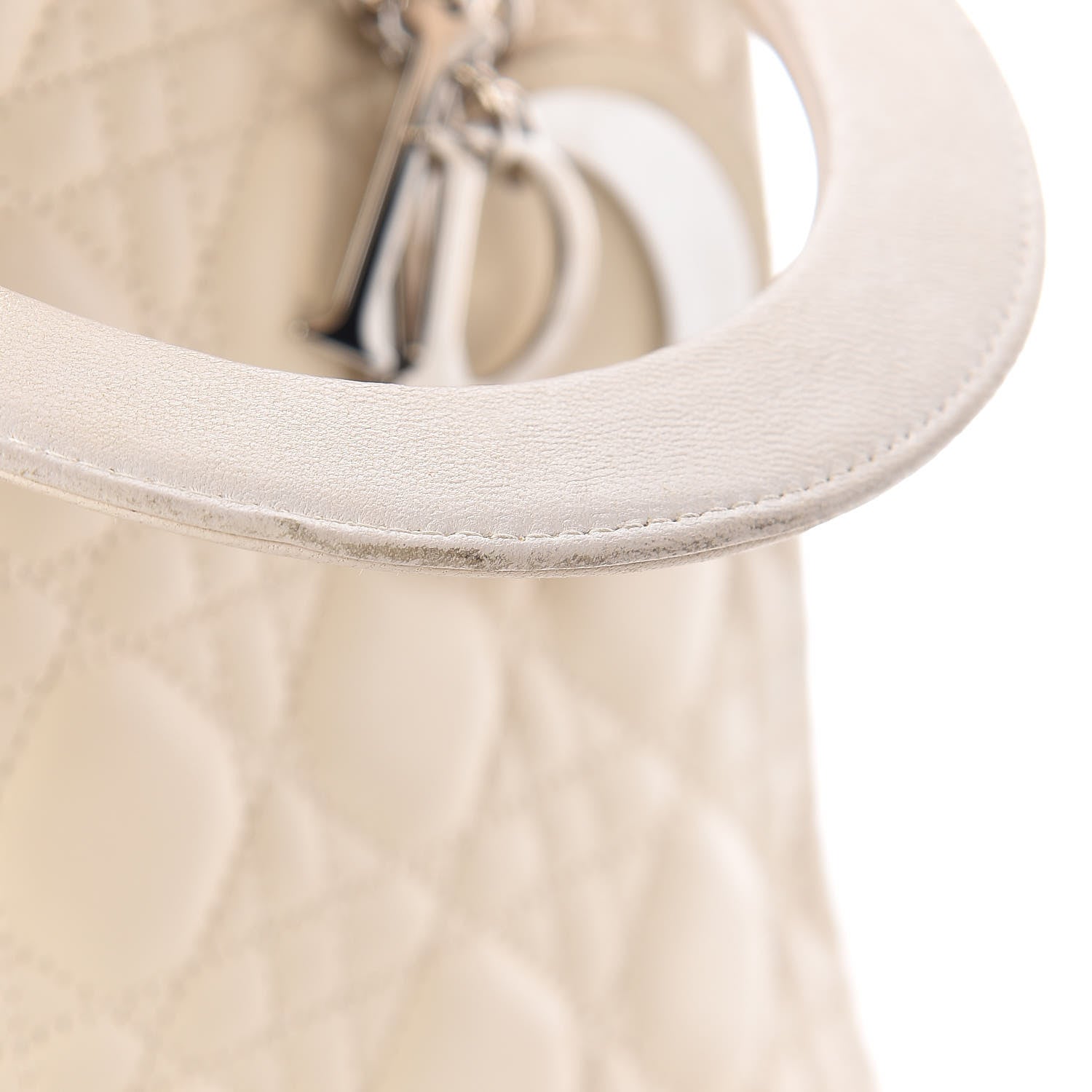 Christian Dior Lambskin Cannage Medium Lady Dior Light Beige 17 of 21