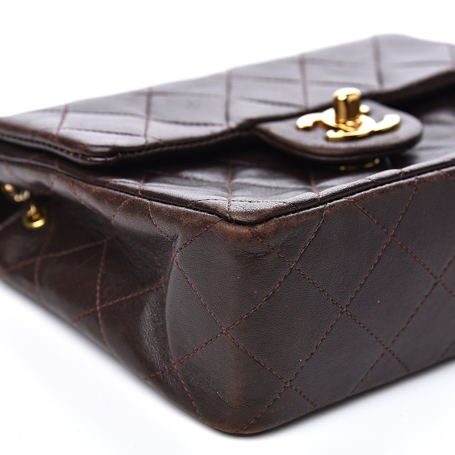 Chanel Lambskin Quilted Mini Square Flap Brown 11 of 14