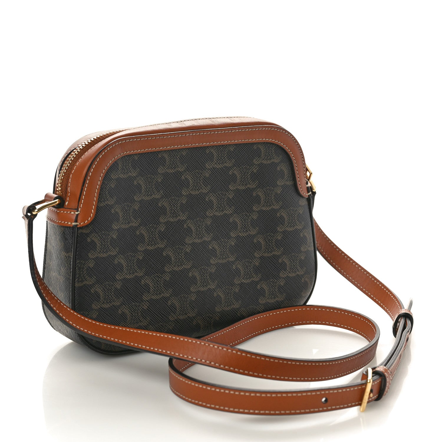 Celine Triomphe Canvas Small Camera Bag Tan 2 of 10