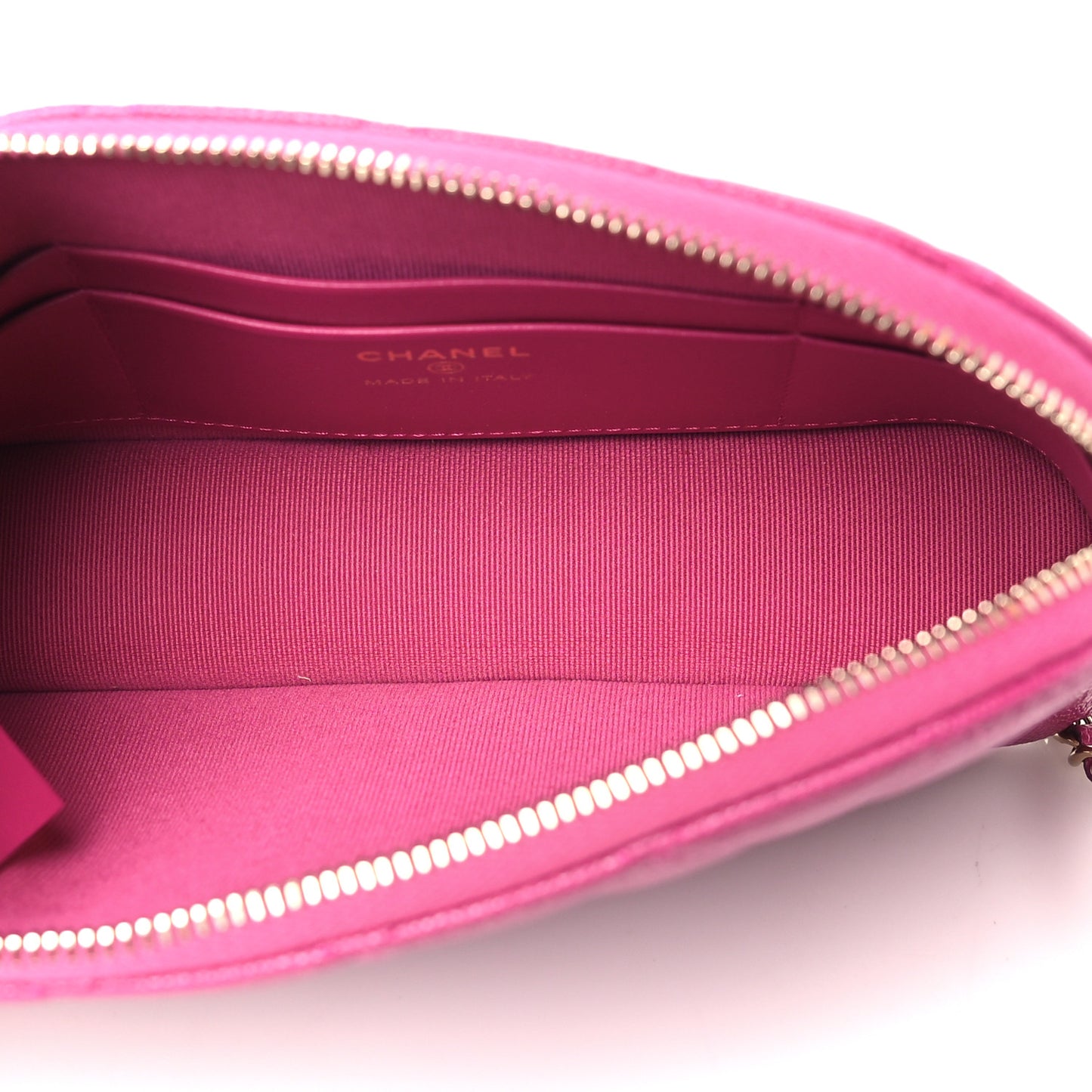 Caviar Quilted Classic Clutch With Chain Fuchsia