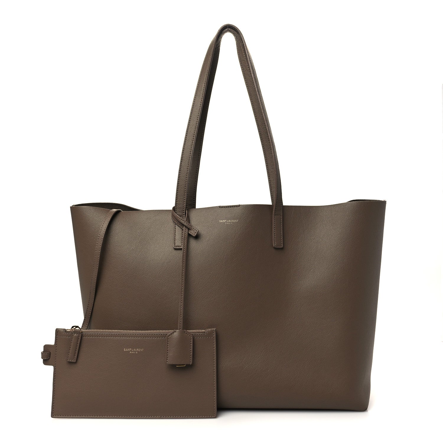 Saint Laurent Calfskin Large Shopping Tote Dark Beige 1 of 7