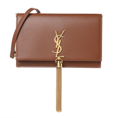 Saint Laurent Smooth Calfskin Classic Monogram Kate Tassel Chain Wallet Brown 1 of 12
