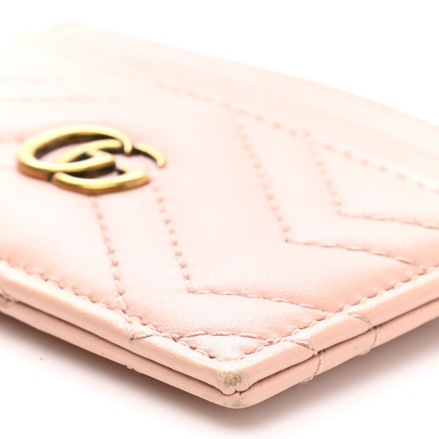 Calfskin Matelasse GG Marmont Card Holder Perfect Pink
