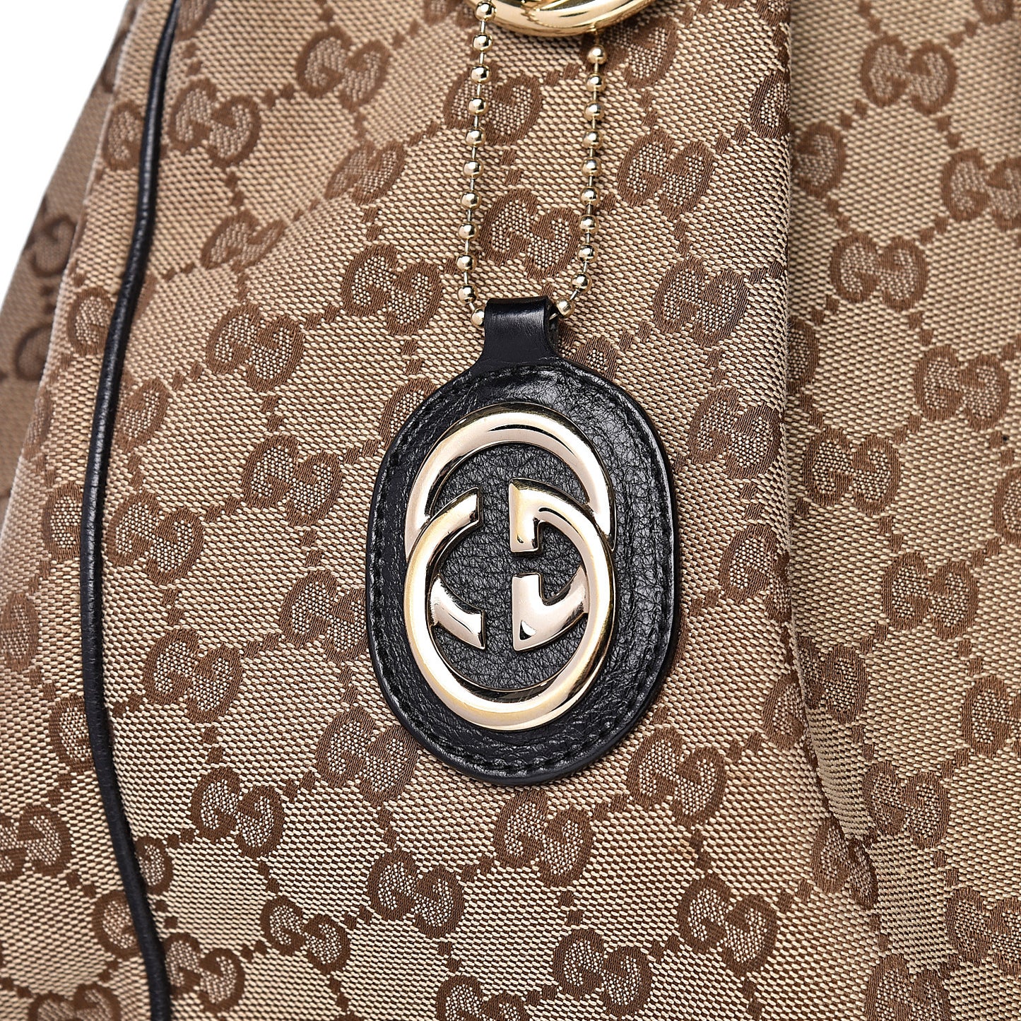 Monogram Large Sukey Tote Beige Ebony Black