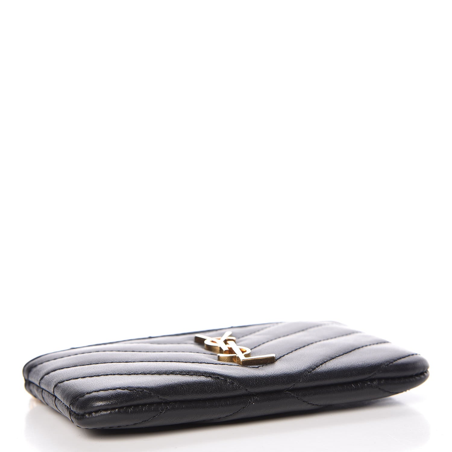 Saint Laurent Calfskin Matelasse Monogram Key Pouch Black 4 of 8