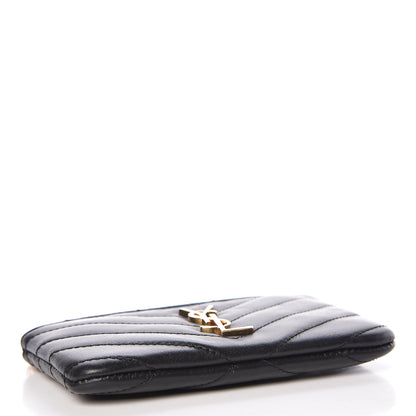 Saint Laurent Calfskin Matelasse Monogram Key Pouch Black 4 of 8