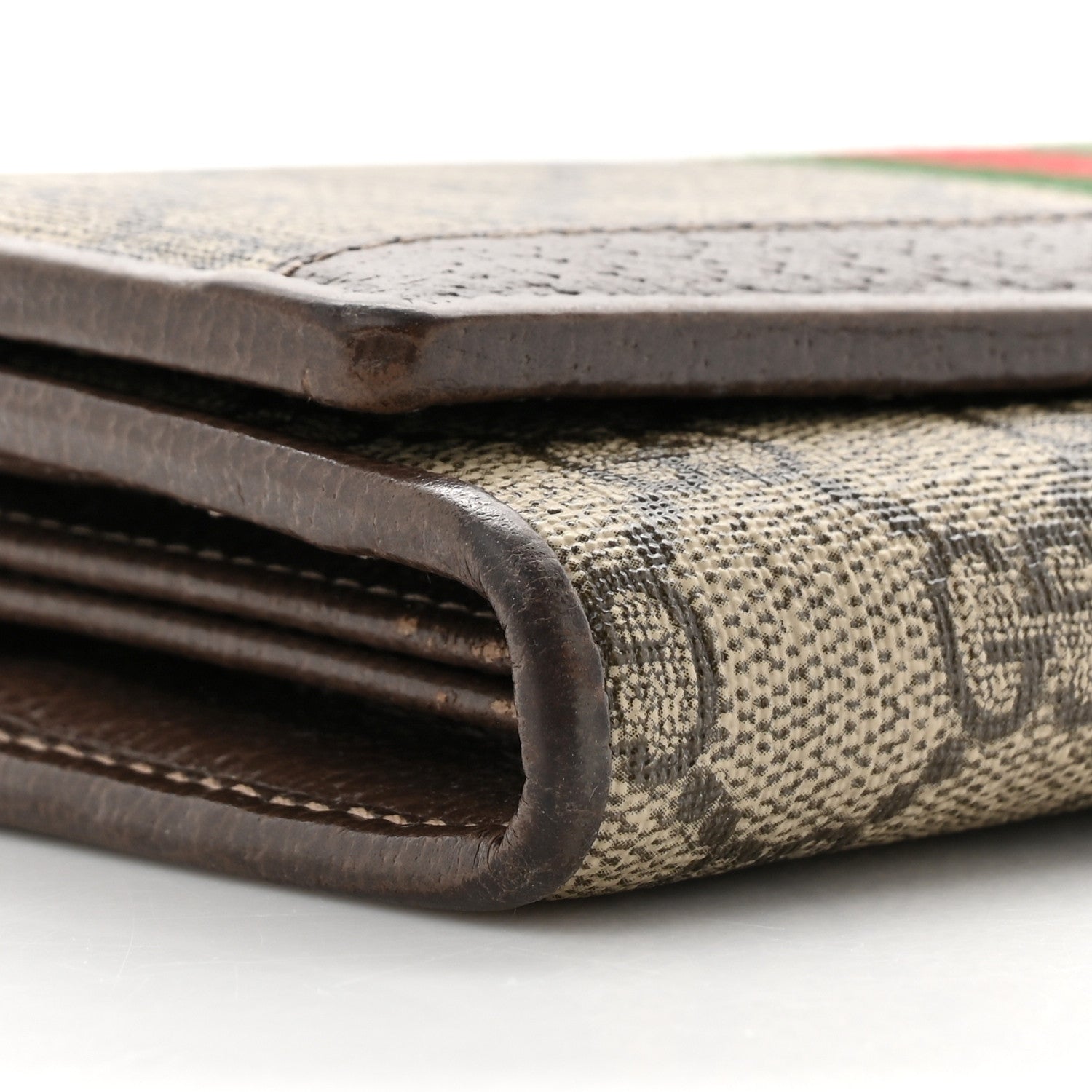 Gucci GG Supreme Monogram Web Ophidia Wallet On Chain Brown 10 of 16