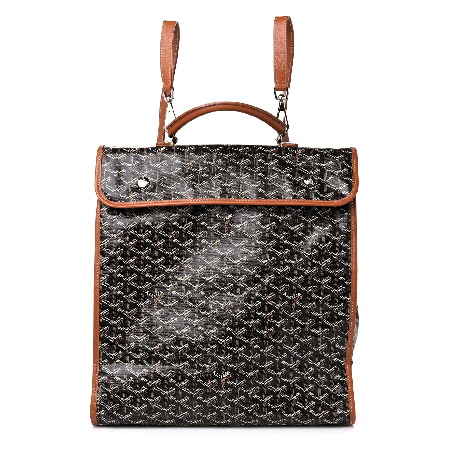 Goyardine Saint Leger Soft Briefcase Backpack Black Gold