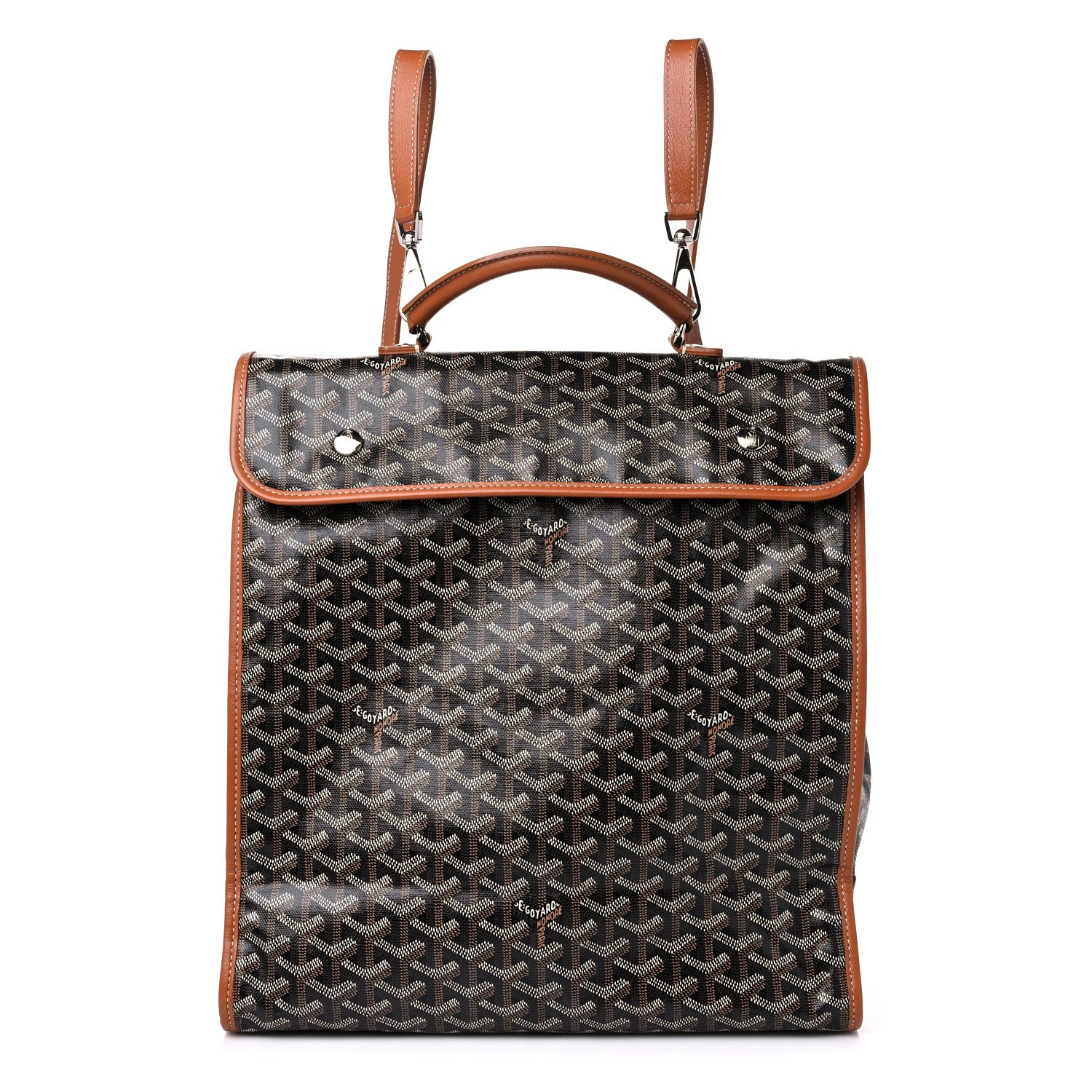 Goyard Goyardine Saint Leger Soft Briefcase Backpack Black Gold 1 of 12