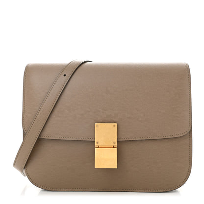 Celine Liege Calfskin Medium Classic Box Flap Bag Taupe 1 of 11