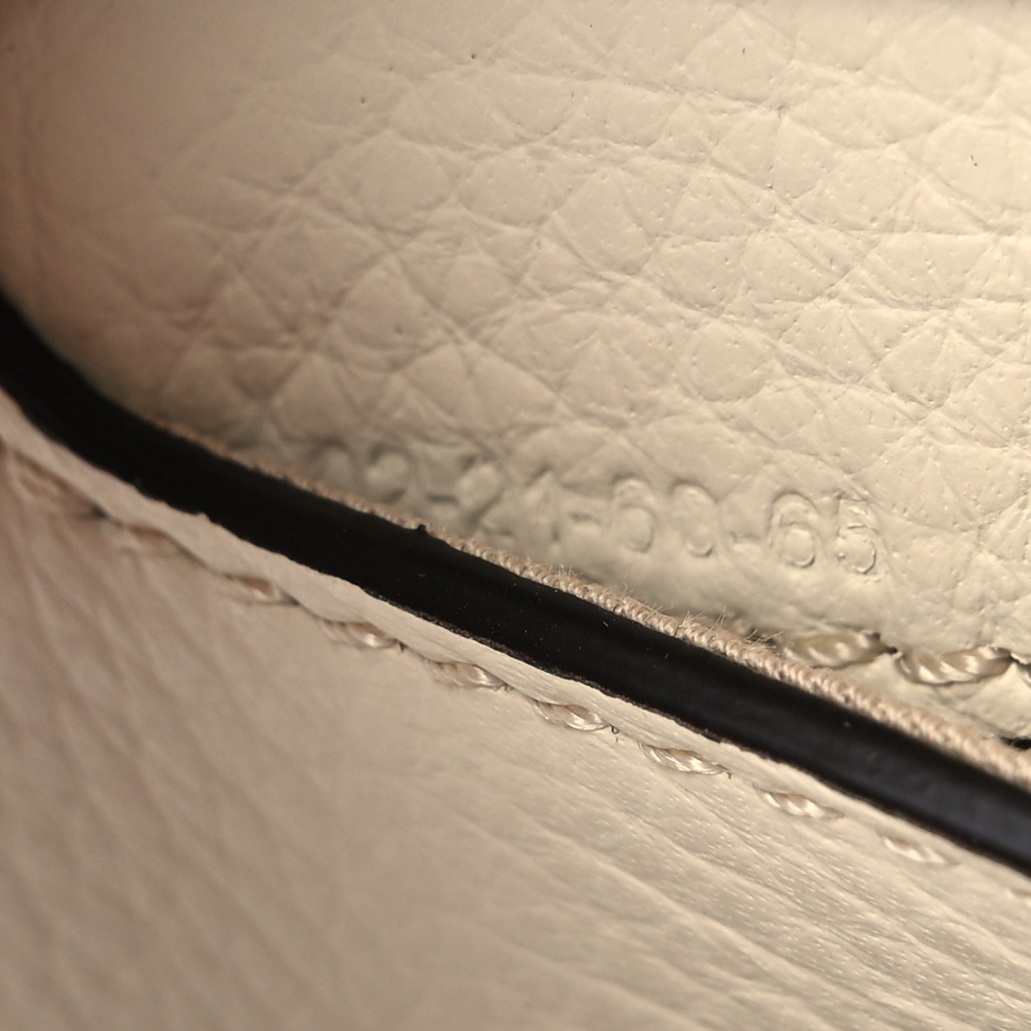 Raffia Small Grain Calfskin Mini Marcie Basket White