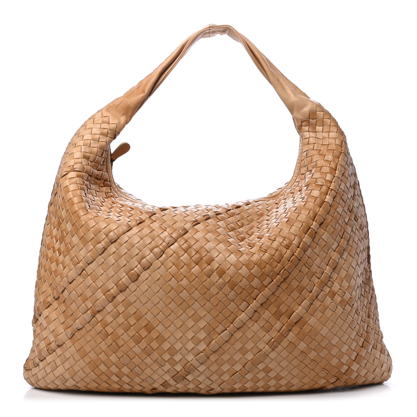 Nappa Intrecciato Maxi Nuvolato Veneta Hobo Paille
