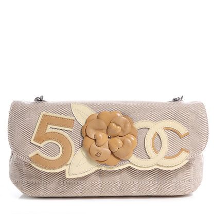 Chanel Canvas Camellia N°5 Flap Beige 1 of 7
