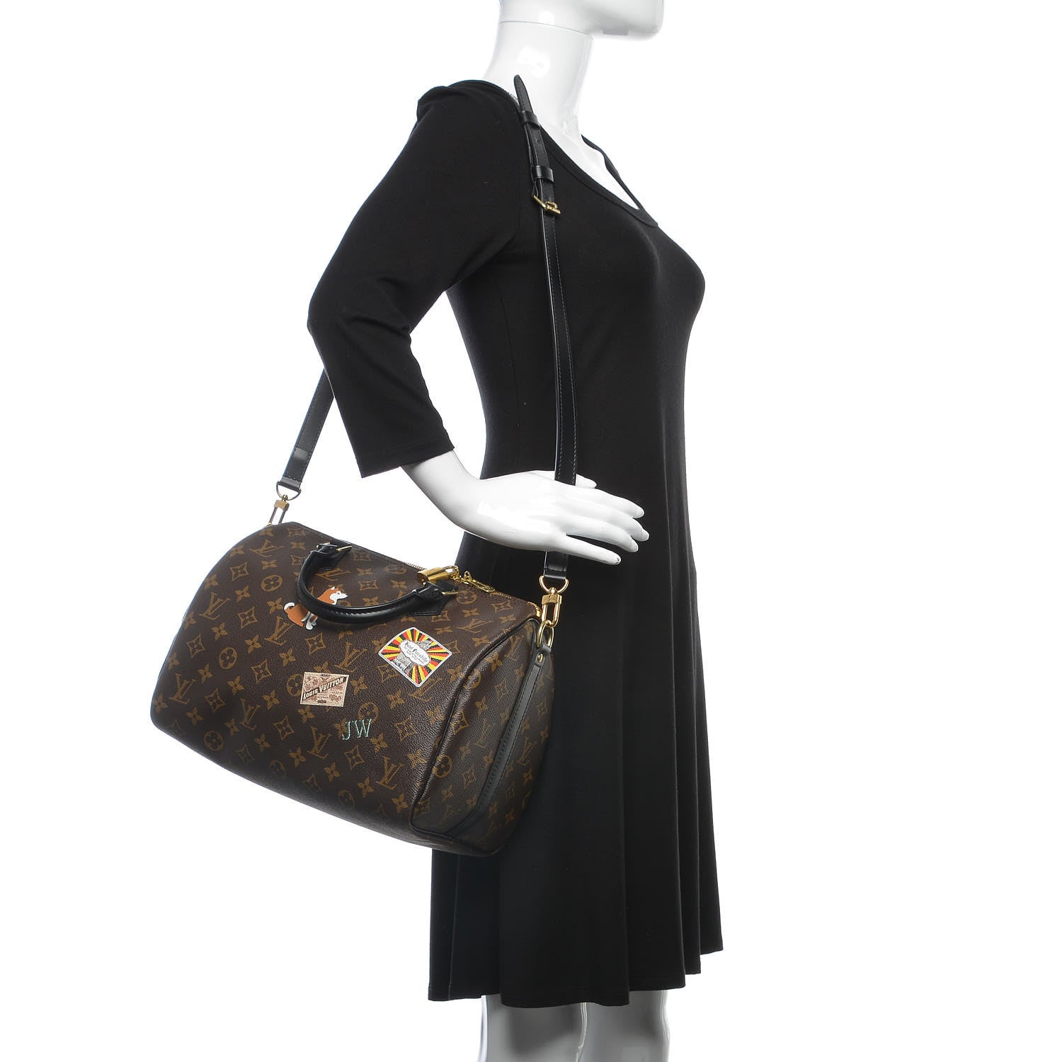Louis Vuitton Monogram My World Tour Speedy Bandouliere 30 Black 2 of 8