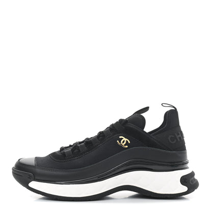 Chanel Velvet Calfskin Mixed Fibers CC Sneakers 38.5 Black 1 of 8