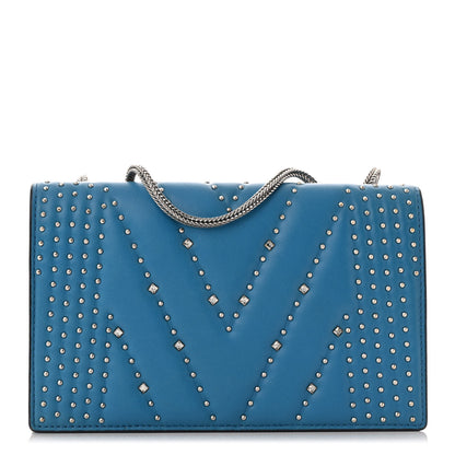 MCM Lambskin Diamond Disco Flap Crossbody Bag Blue 1 of 12