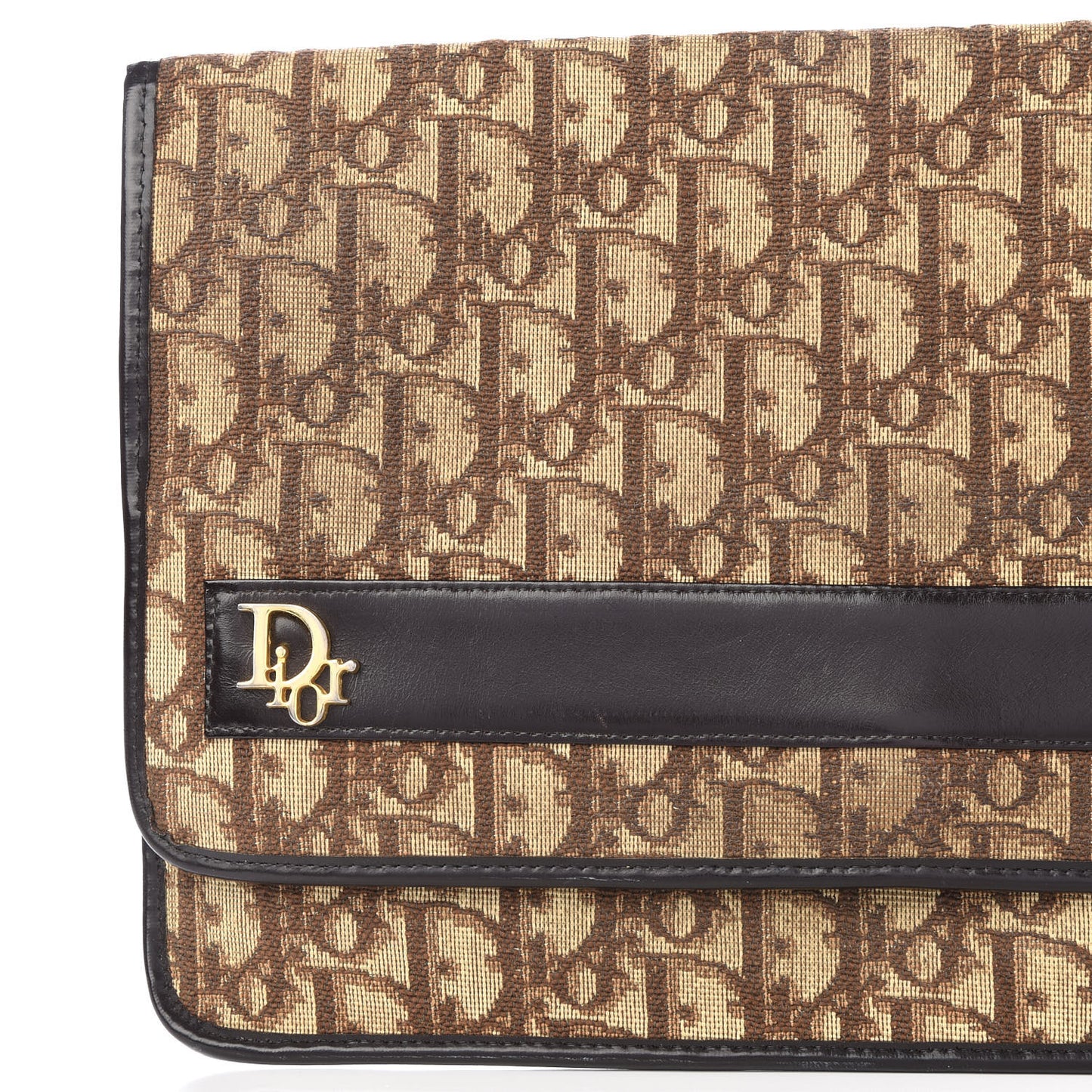 Monogram Flap Clutch Brown